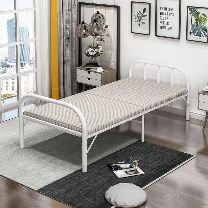 Простая складная кровать для дома взрослых переносная Сиеста двойная железная