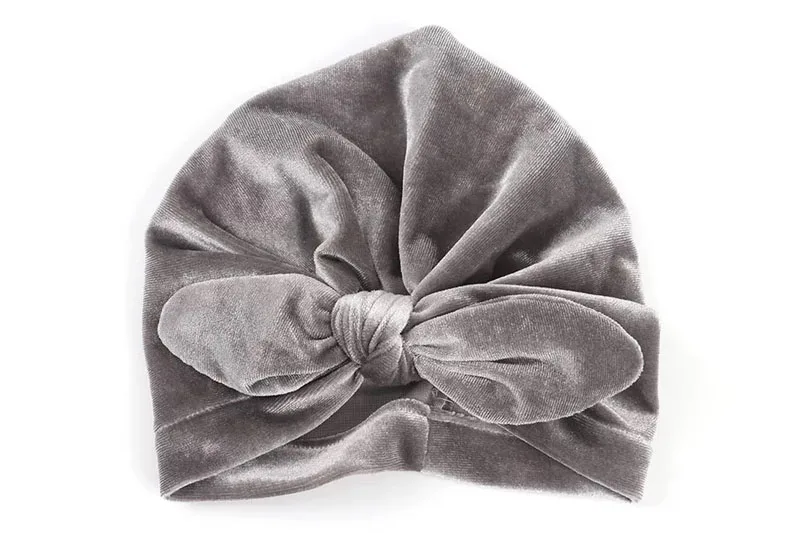 Золотистый бархатный бант для новорожденных флуоресцентный тюрбан мягкая Кепка