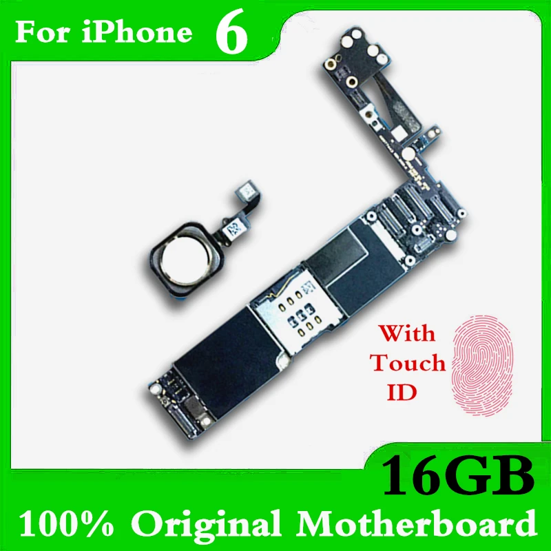 Заводская разблокированная материнская плата на 16 Гб для iphone 6 6G с Touch ID без iCloud 4 7