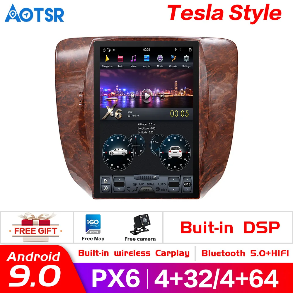 Автомобильный DVD плеер в стиле Tesla px6 Android 9 0 4 + 64 ГБ GPS навигатор для GMC Yukon/Chevrolet Tahoe