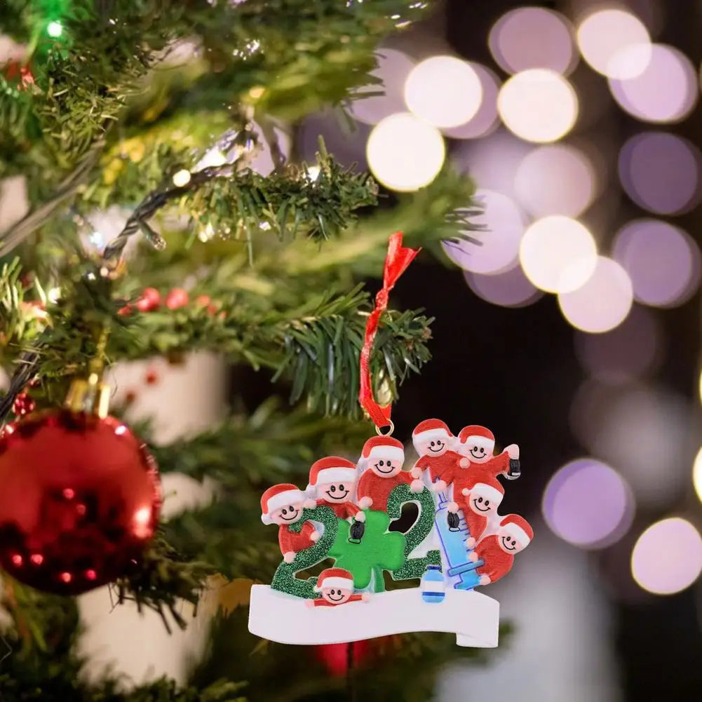 

1PC Christmas Decorations DIY Personalized Survived Family Ornament Blessing Christmas Tree Hanging Pendant Keepsake 2021