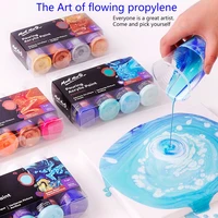 60ml pigment acrylic paint set fluid marbling paint acrylic pouring medium drawing tool for artist diy art supplies