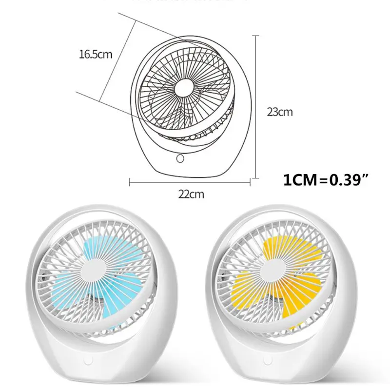 

Portable Electric Rotation Desk Fans 3-leaf 3-Speed USB Battery Rechargeable