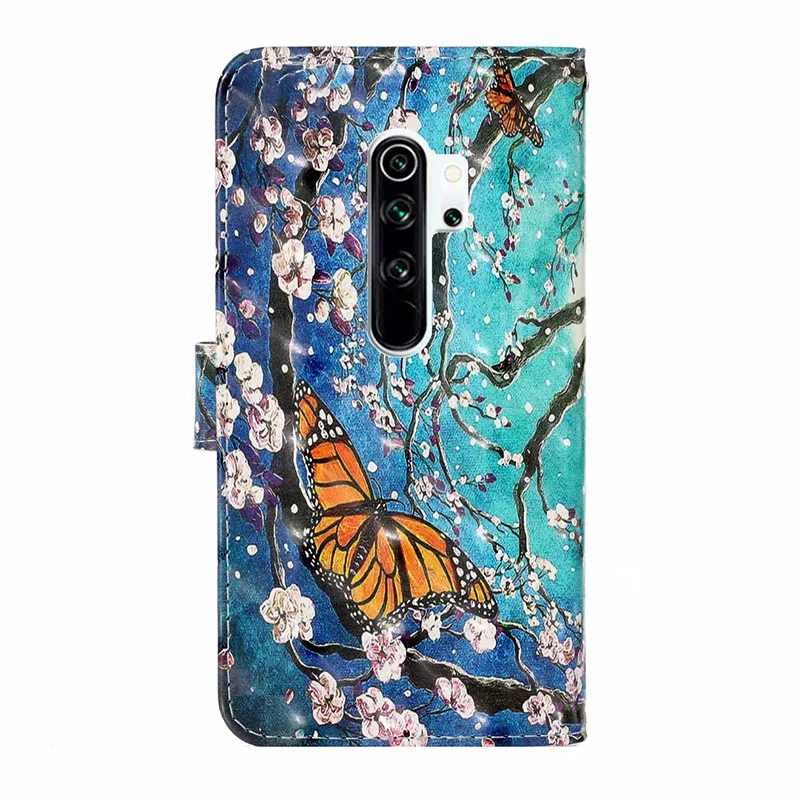 Print Leather Phone Case For Xiaomi Redmi Note 8 Pro Flip Wallet Note8 Tiger Wolf Dog Flower Painted | Мобильные телефоны и
