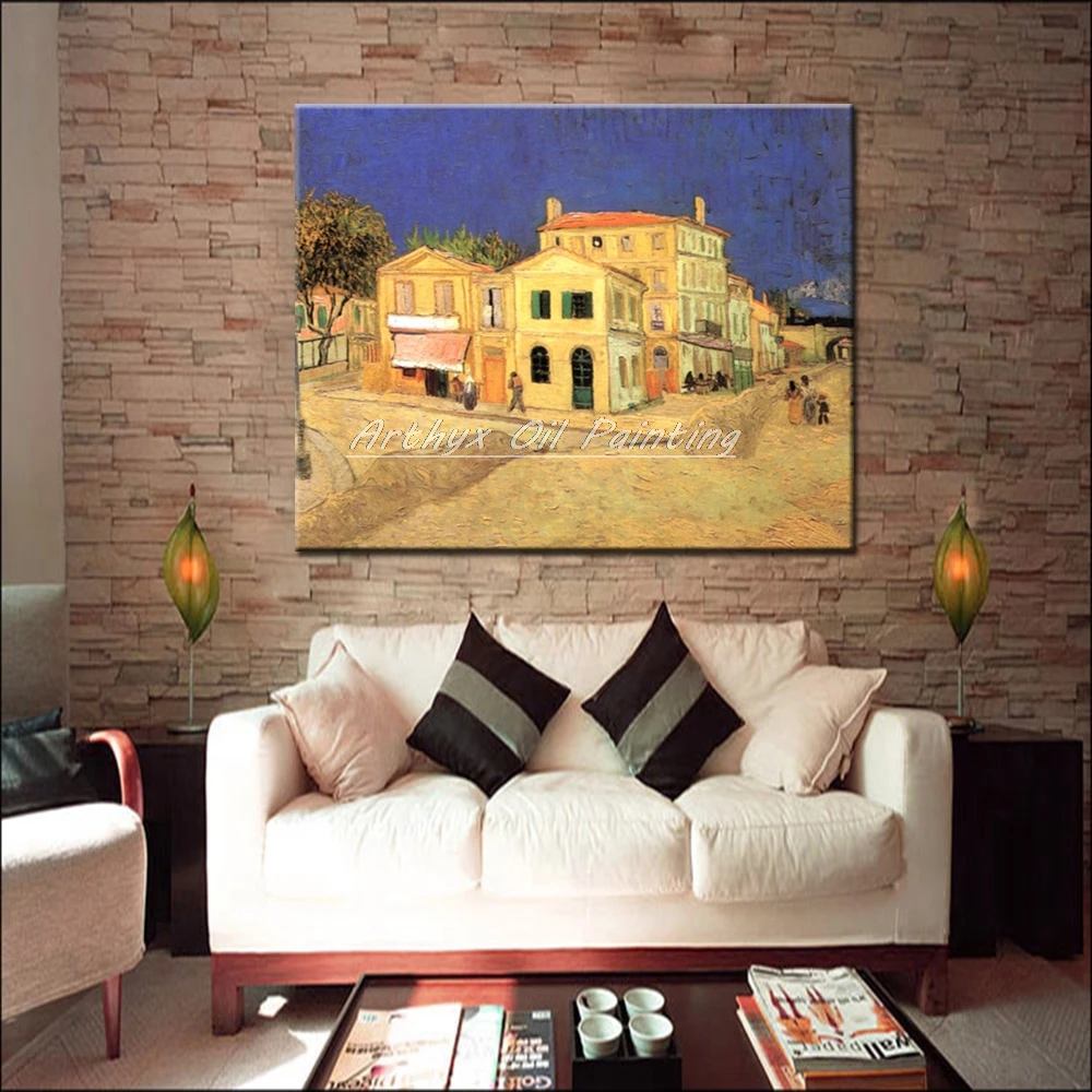 Желтый дом Винсента Ван Гога ручная картина маслом на холсте Настенная для