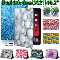 case for ipad 9th generation 10 2 inch 2021 tablet folding stand cover for apple new ipad 9th gen 3d art series pattern case
