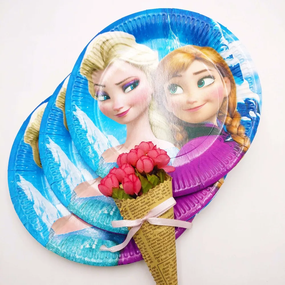 10 шт./компл. 7 дюймов с рисунками персонажей Эльза и Анна пластина для детей