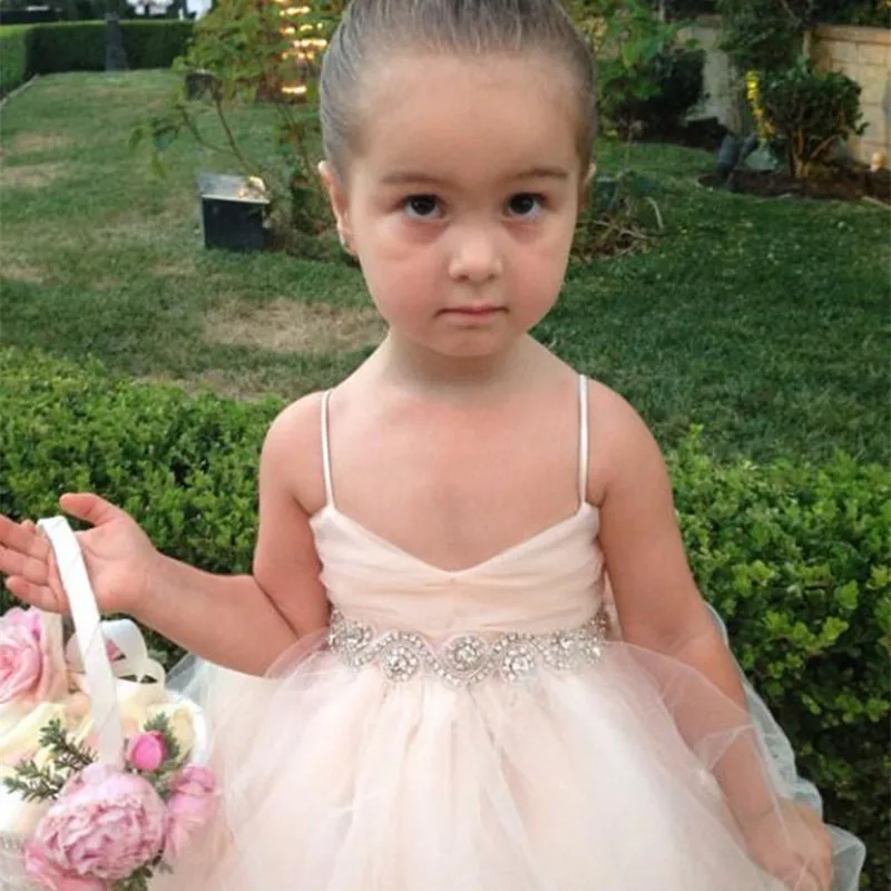 Пышные платья для девочек без рукавов цвета слоновой кости с цветочным узором