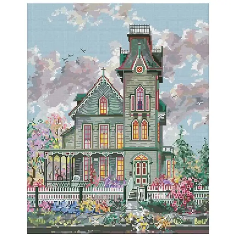 

Villa scenery patterns Counted Cross Stitch 11CT 14CT 18CT DIY Chinese Cross Stitch Kits Embroidery Needlework Sets
