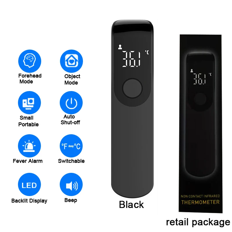 Compact Handheld Body Forehead Non-contact Thermometer Medical Digital Infrared Quick Temperature Measurement | Красота и здоровье