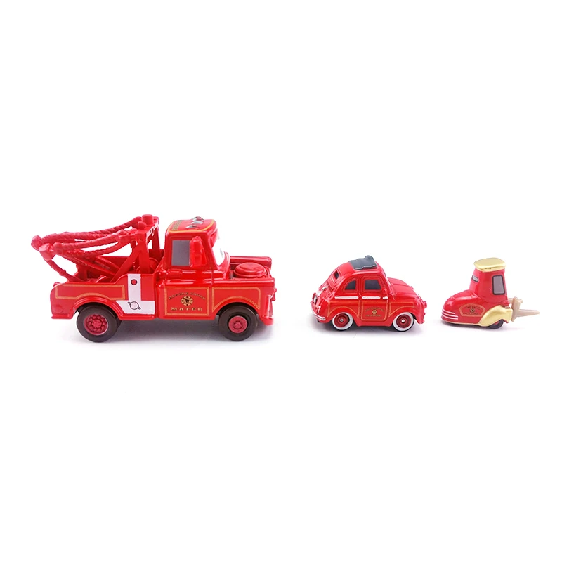 Disney Pixar Cars 2 Red Mater & Luigi Guido Fire Engine спасательный отряд 1:55 литая металлическая игрушка