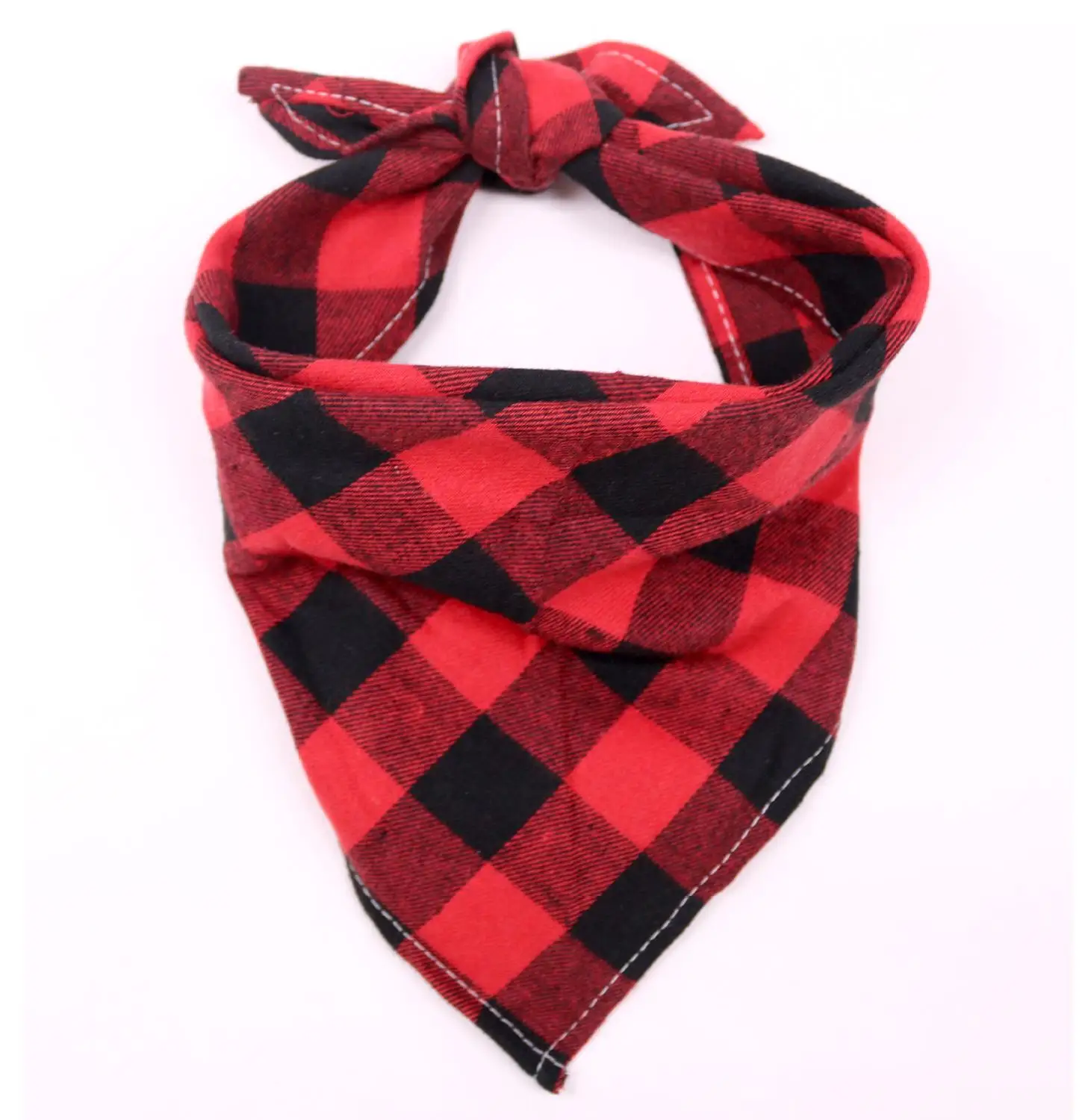 

2021 Classic Red Black Plaid Pet Dog Cat Puppy Kerchief Pet Grooming Accessories Pet Neckerchief Scarf Dog Saliva Towel