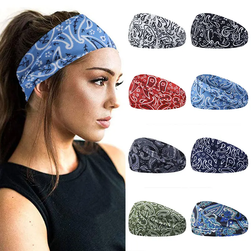 Повязка на голову в стиле бохо женская широкая Спортивная эластичная спортивная