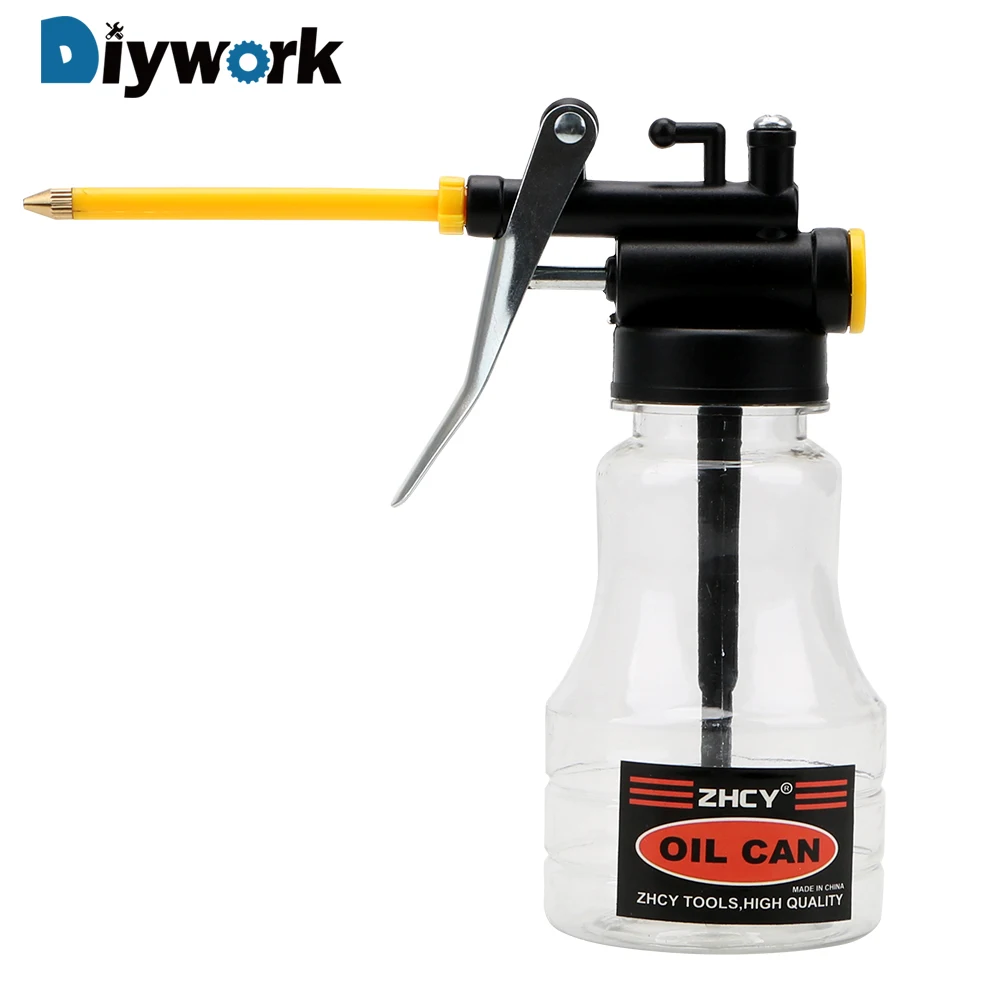 

DIYWORK 250ML Clear Oil Can High Pressure Oiler Grease Flex Gun Plastic Oil Pump Cans