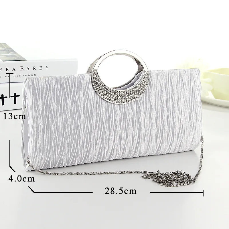 Модная Женская атласная вечерняя сумка клатч стразы элегантная красивая сумочка