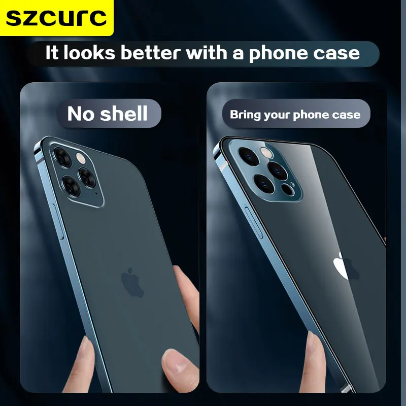 Funda protectora ultradelgada de acero inoxidable para iphone, carcasa de lujo de alta gama con lente todo incluido, antica&iacute;da, para modelos 13 Pro max y 12-1