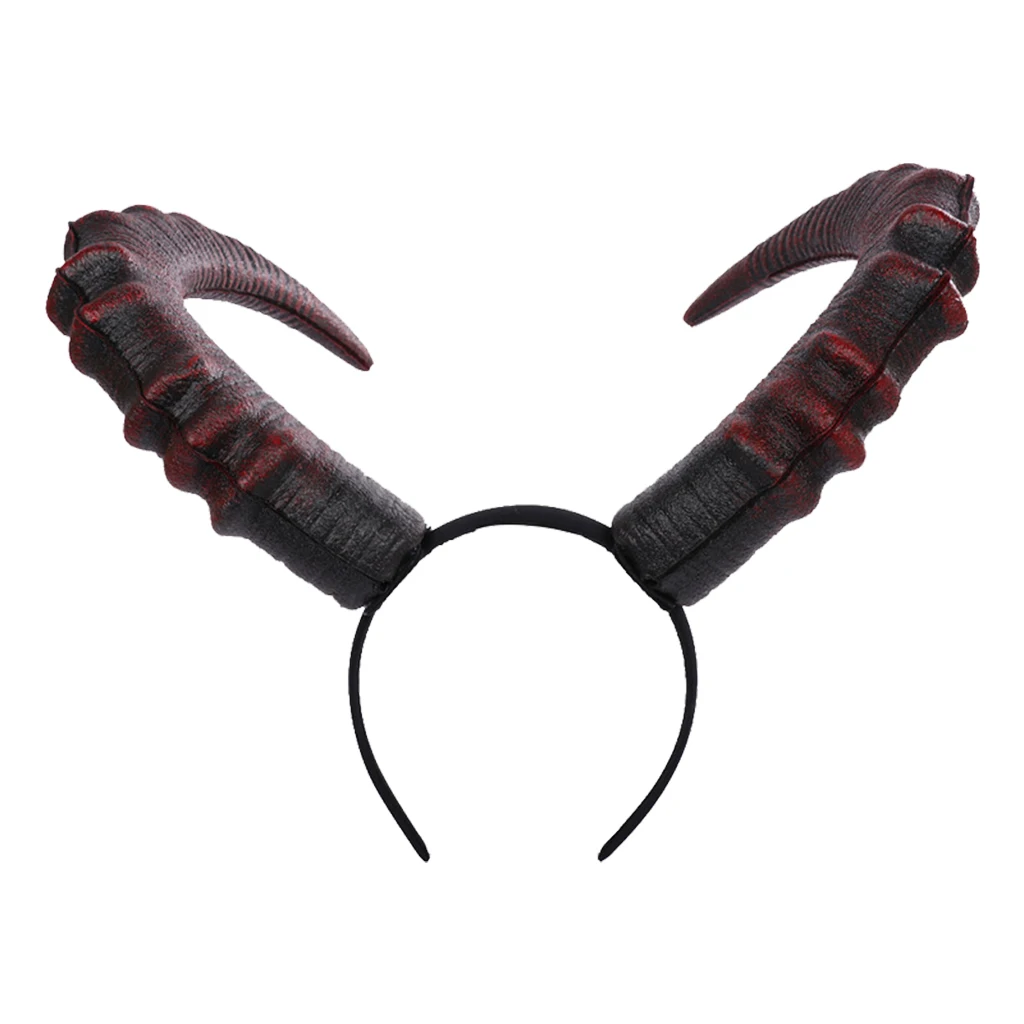 

Ободок для волос с рогом быка, аксессуар для Хэллоуина, дьявол в готическом стиле