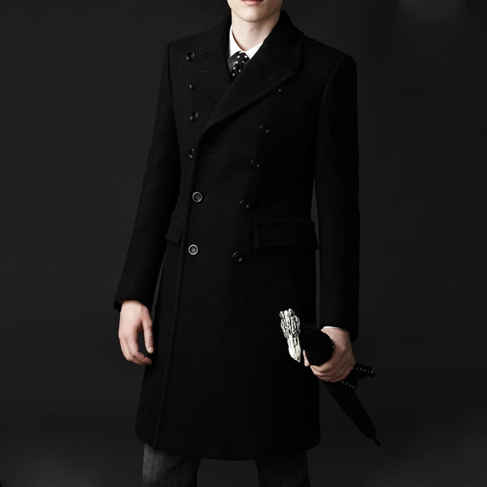 

Fall-New Brand bakham Long trench coat wool coat Winter peacoat Men's Dust Coat mens clothing overcoat men's coats # A4423