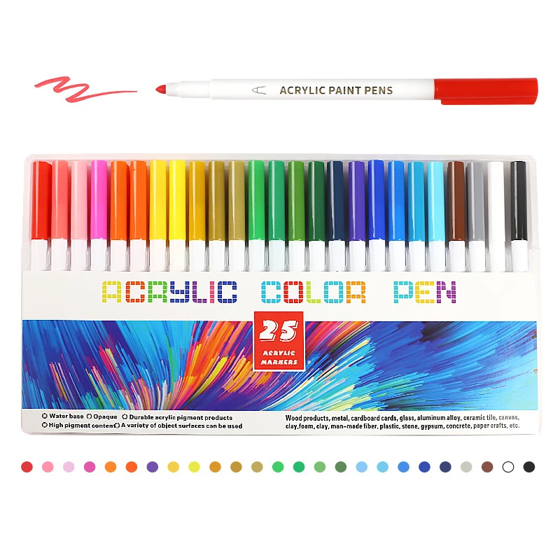 21/25 Color Permanent Acrylic Paint Marker Pens Sketch Art Marker Pen Alcoholic Pens For Artist Manga Markers Art Supplies Schoo