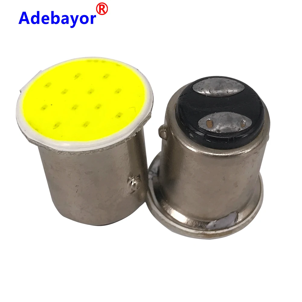 1 шт. Ba15s Cob P21w светодиодный 12 SMD 1156 В 1157 лампы для автофургона прицепа салона