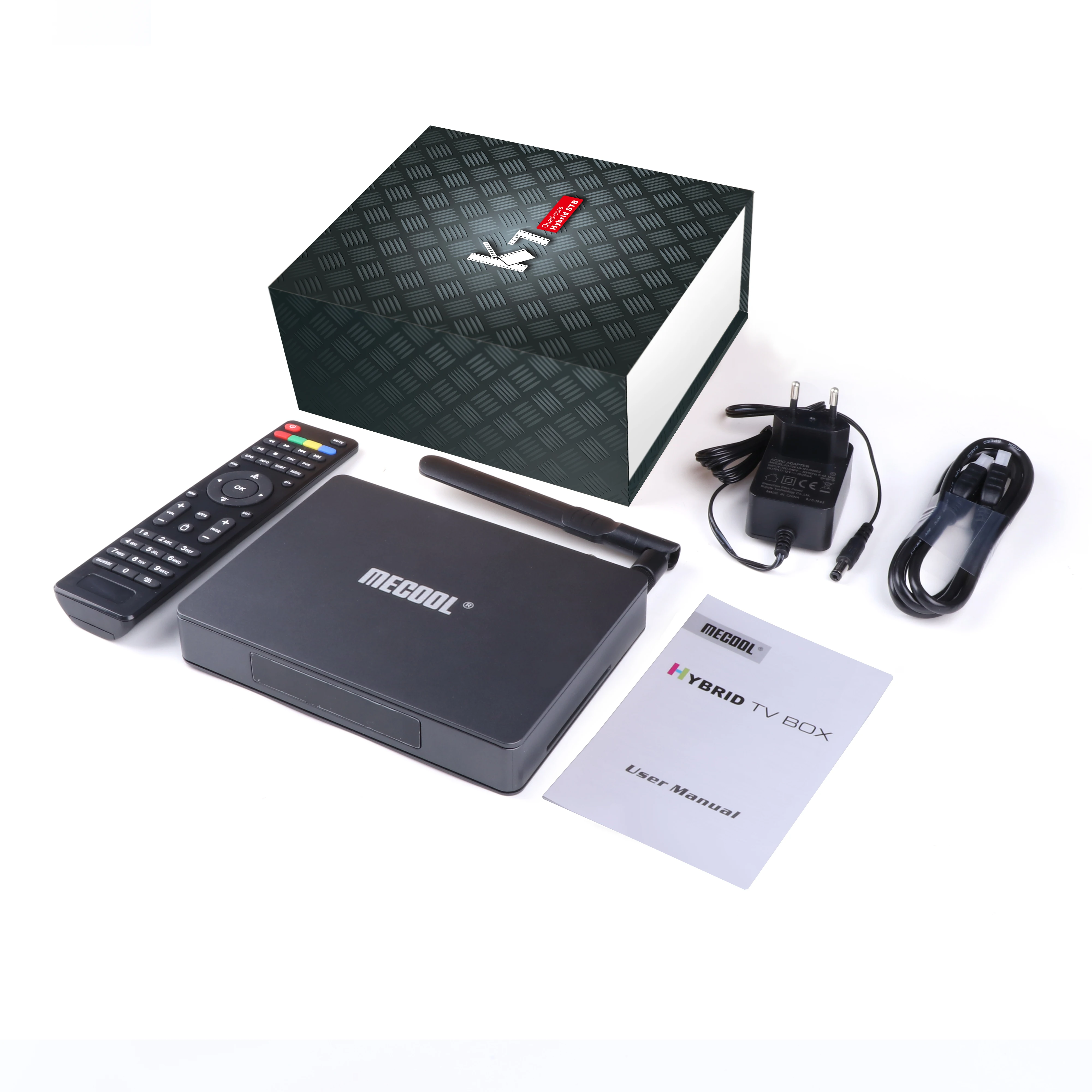 Mecool K7 ТВ Box Amlogic S905X2 DVB-S2+ DVB-T2+ DVB-C гребень 4 Гб DDR4 64 Гб Встроенная память Android 9,0 двухъядерный процессор Wi-Fi светодиодный антенна дисплея Декодер каналов кабельного телевидения