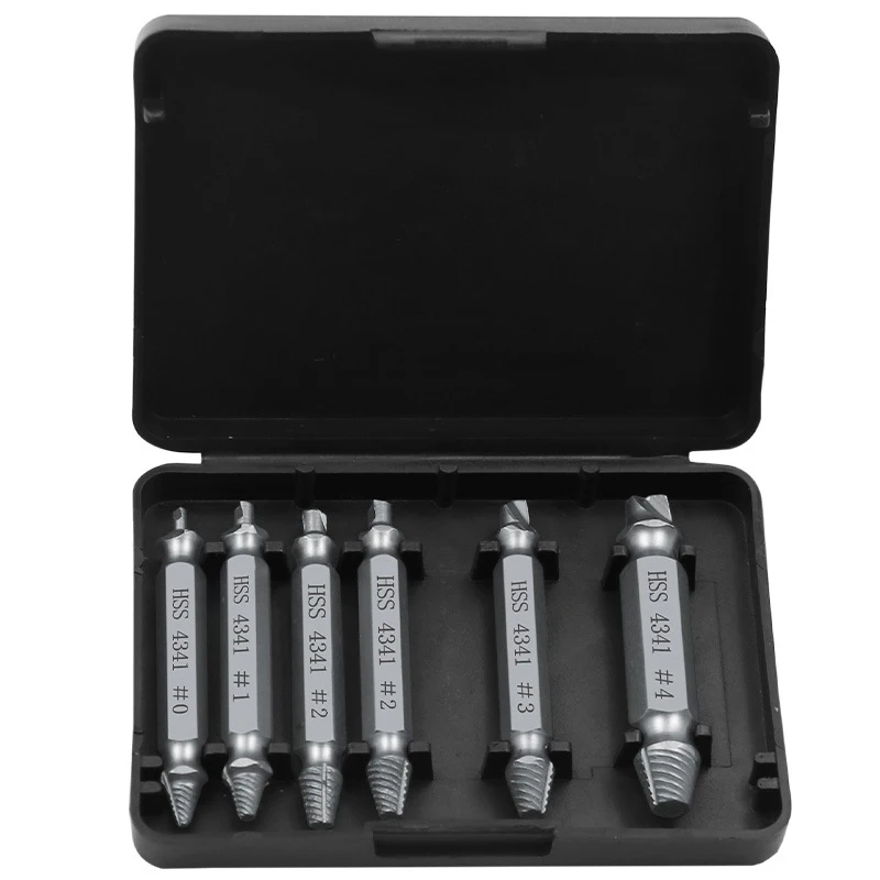

Drill Bits Screw Removers Out Stud Reverse Silver Anti-rust Tools 6pcs