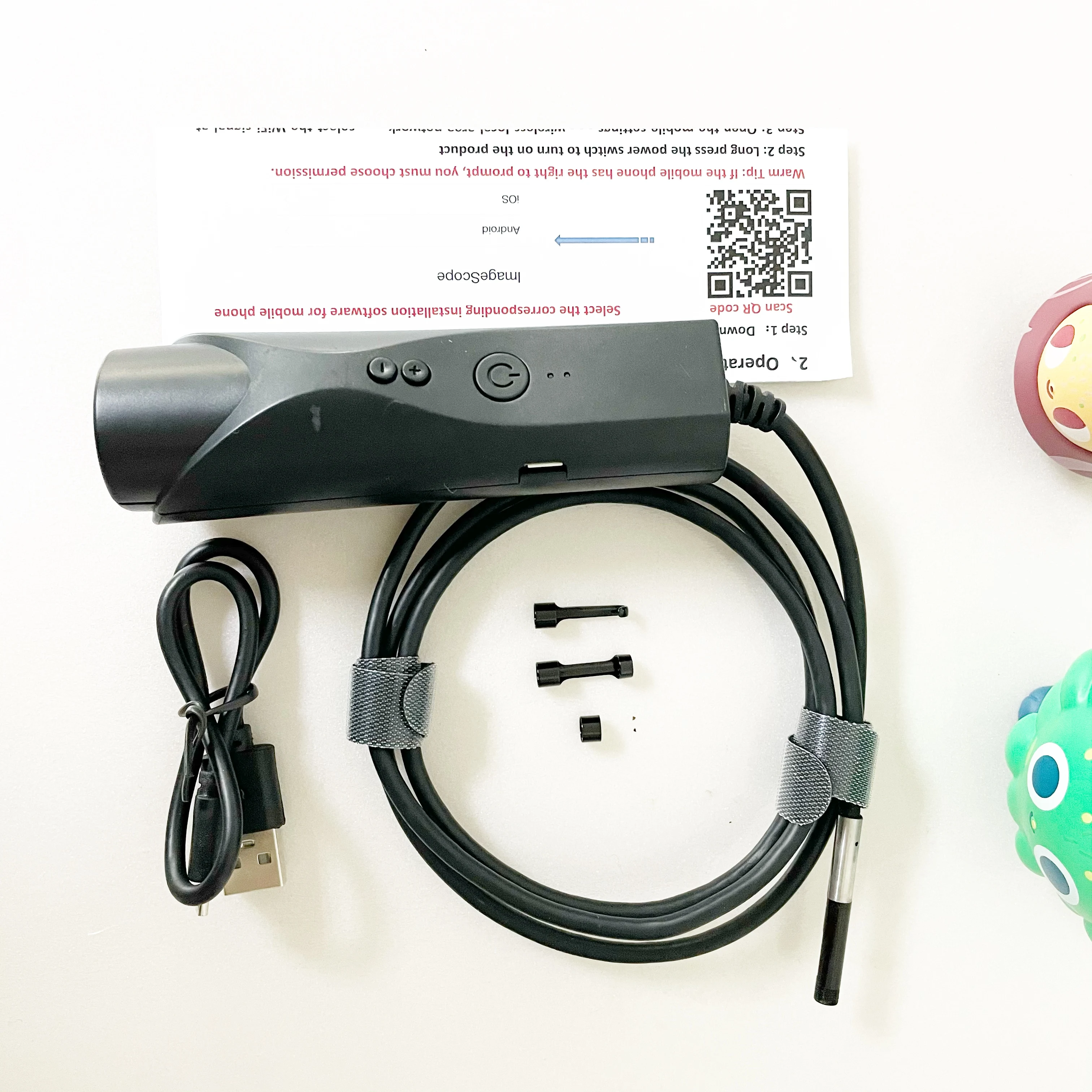 4.9mm Dual Camera Rifle Weapon Borescope 0.2inch Digital Hunting Cleaning Scope with LED Light Side View Use on Mobile - купить по