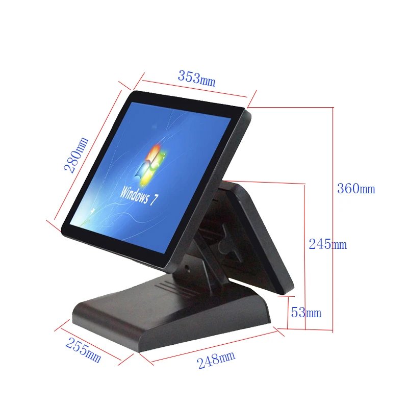 Фото Китайский завод, 15-дюймовая система Windows POS J4125 Win10, сенсорный экран, кассовый аппарат, терминал, настольный POS-терминал №4