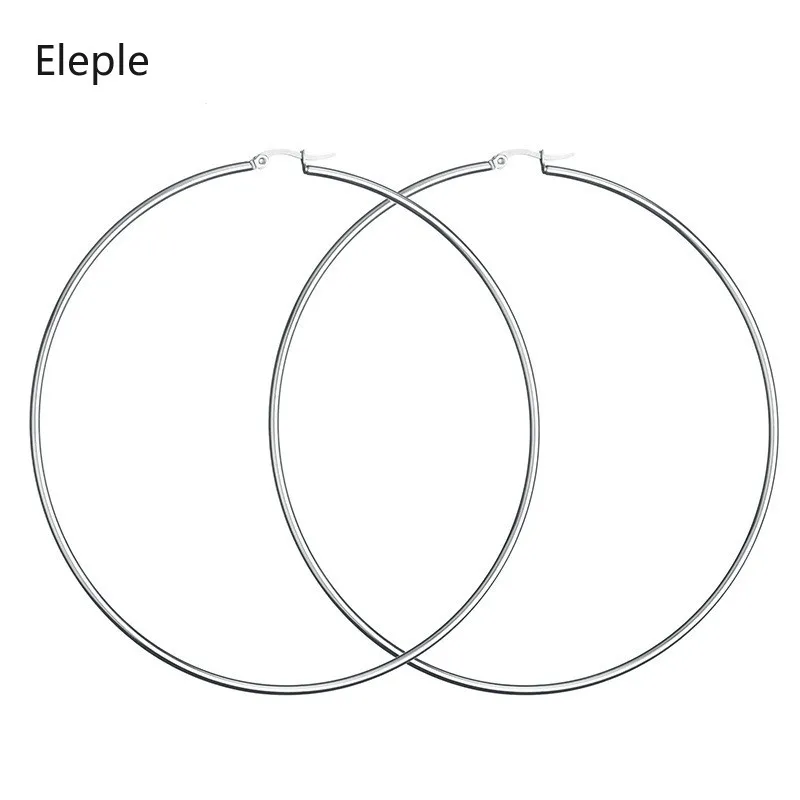 Elepple нержавеющая сталь гипербола круглая спираль большие серьги кольца простые