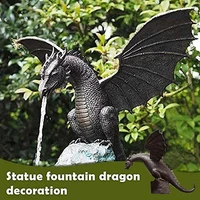garden statue water fountain water spray dragon fire breathing pattern resin waterscape sculpture garden table home decoration