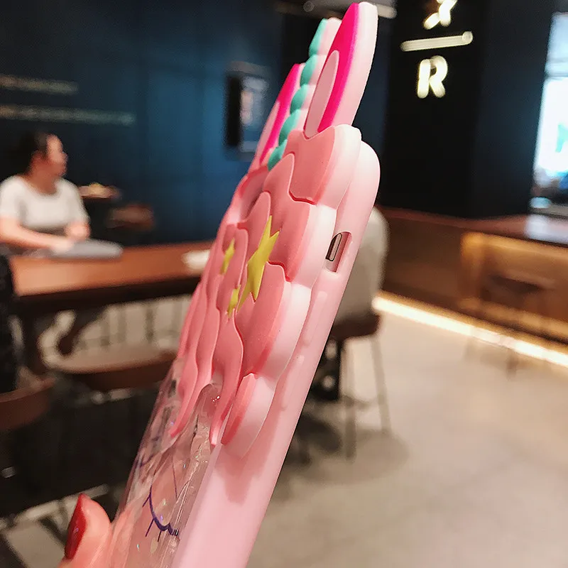 3D Unicorn Cartoon Phone Case for IPhone XS Max X XR Pink Quicksand Iphone 5 5S SE 5C 6 6S 7 Plus 8 Coque |