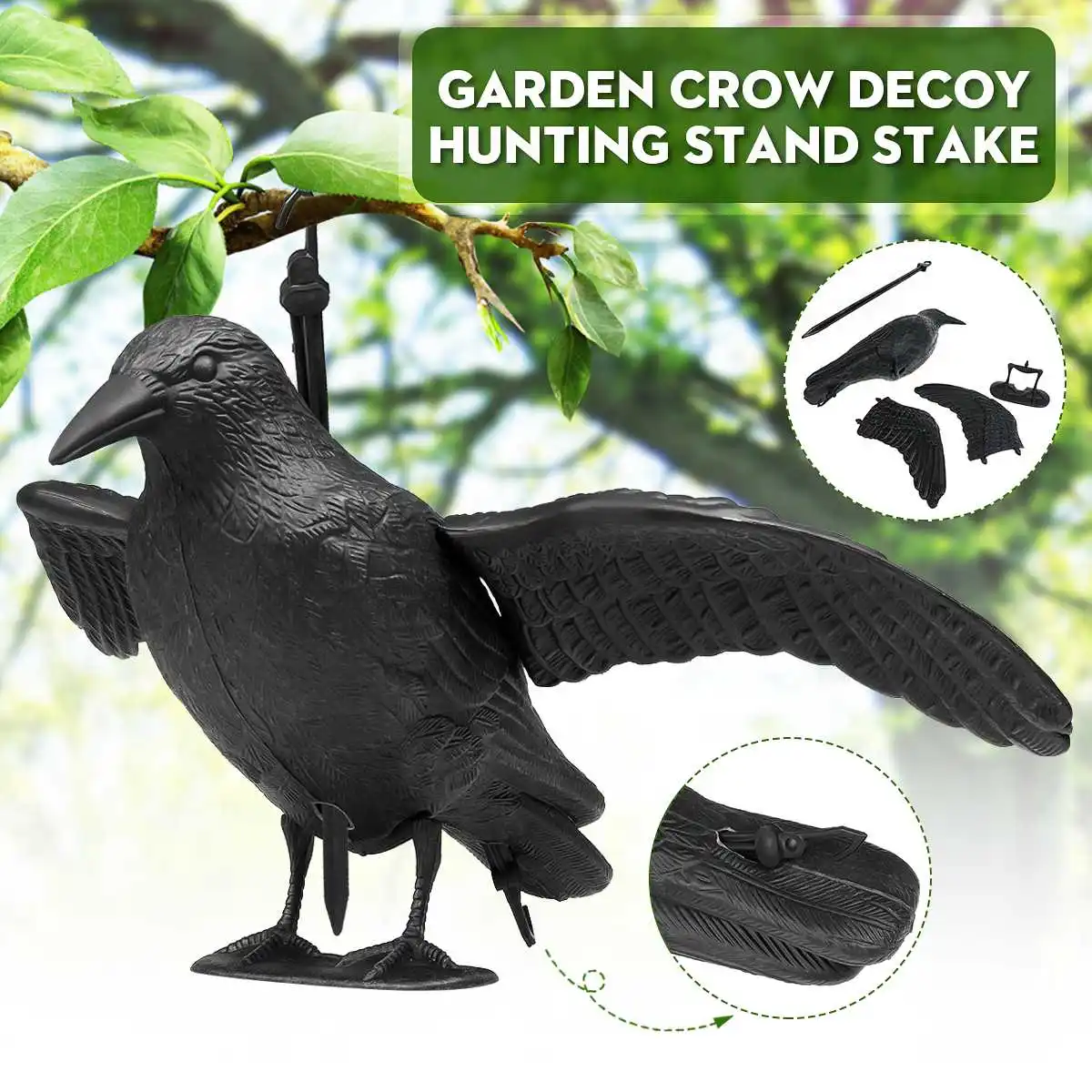 Ворона охотничьи приманки Отпугиватель пугающих реалистичный сад двора