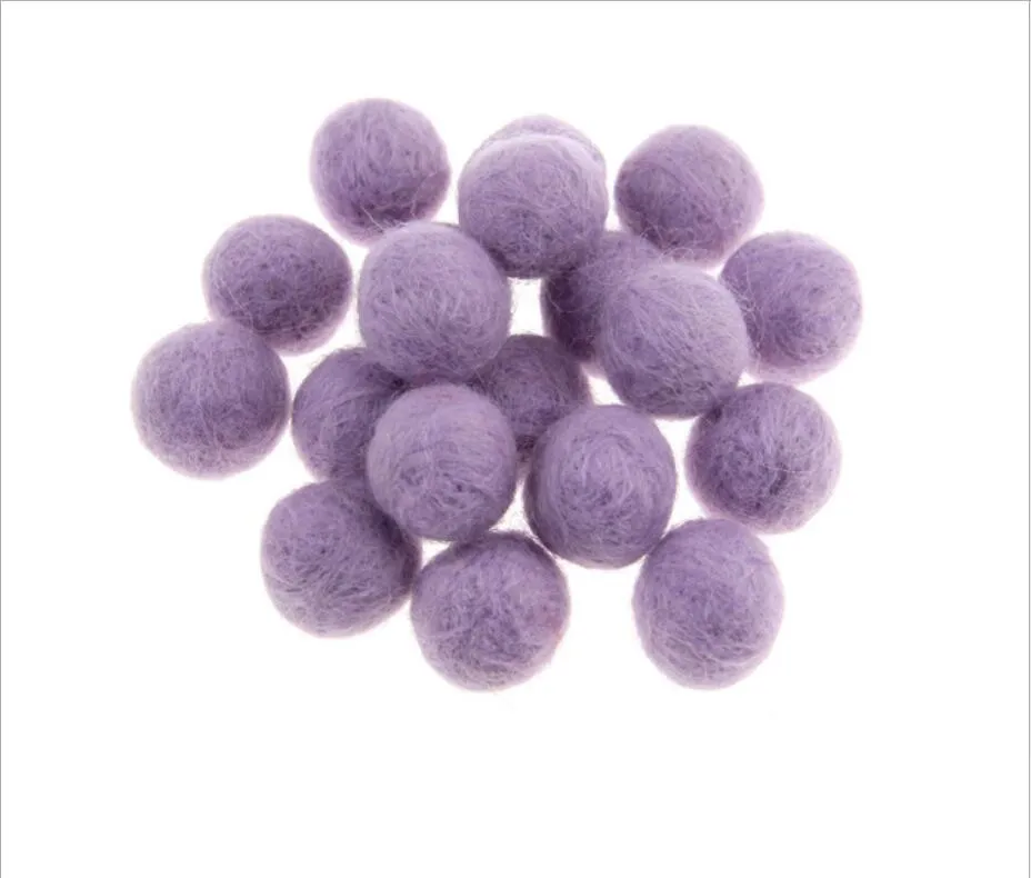 Purple 10 шт. 2 см красочный шарик из шерстяного войлока DIY ремесло фетровые Шары поставки для детей лента для волос одежда ремесло аксессуары брошь украшения - Цвет: Purple