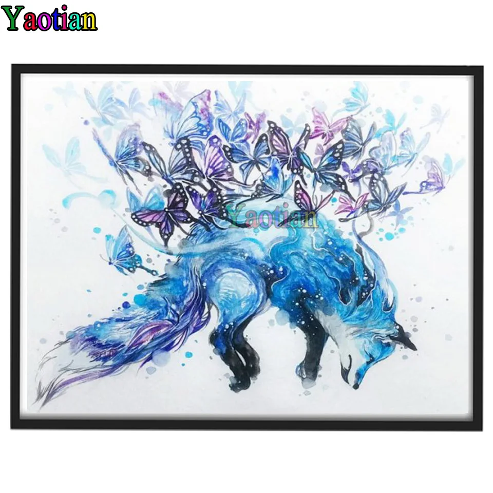 

5D DIY Diamond Painting Butterfly And Fox Embroidery Mosaic Cross Stitch Square Round Rhinestone Home Decor 3D Pictures