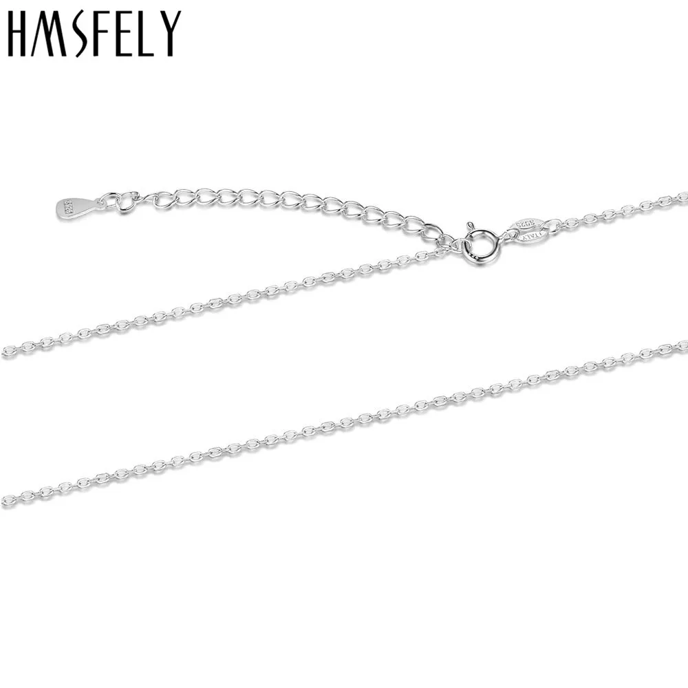

HMSFELY Real 925 Sterling Silver Women Necklace Jewelry Footprint Shape Necklaces For Girl Mom Gift Jewellery 40cm Length