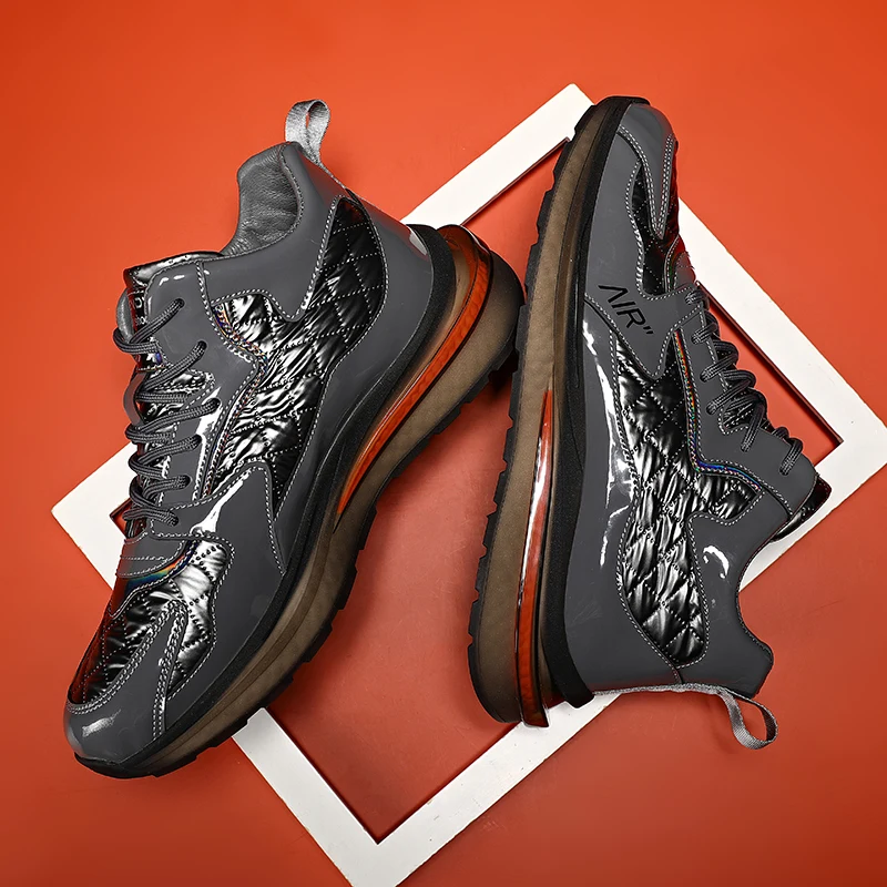 

Мужская обувь 2021 осенние дышащие кожаные кроссовки Мужская модная повседневная прогулочная обувь легкие амортизирующие теннисные кроссов...