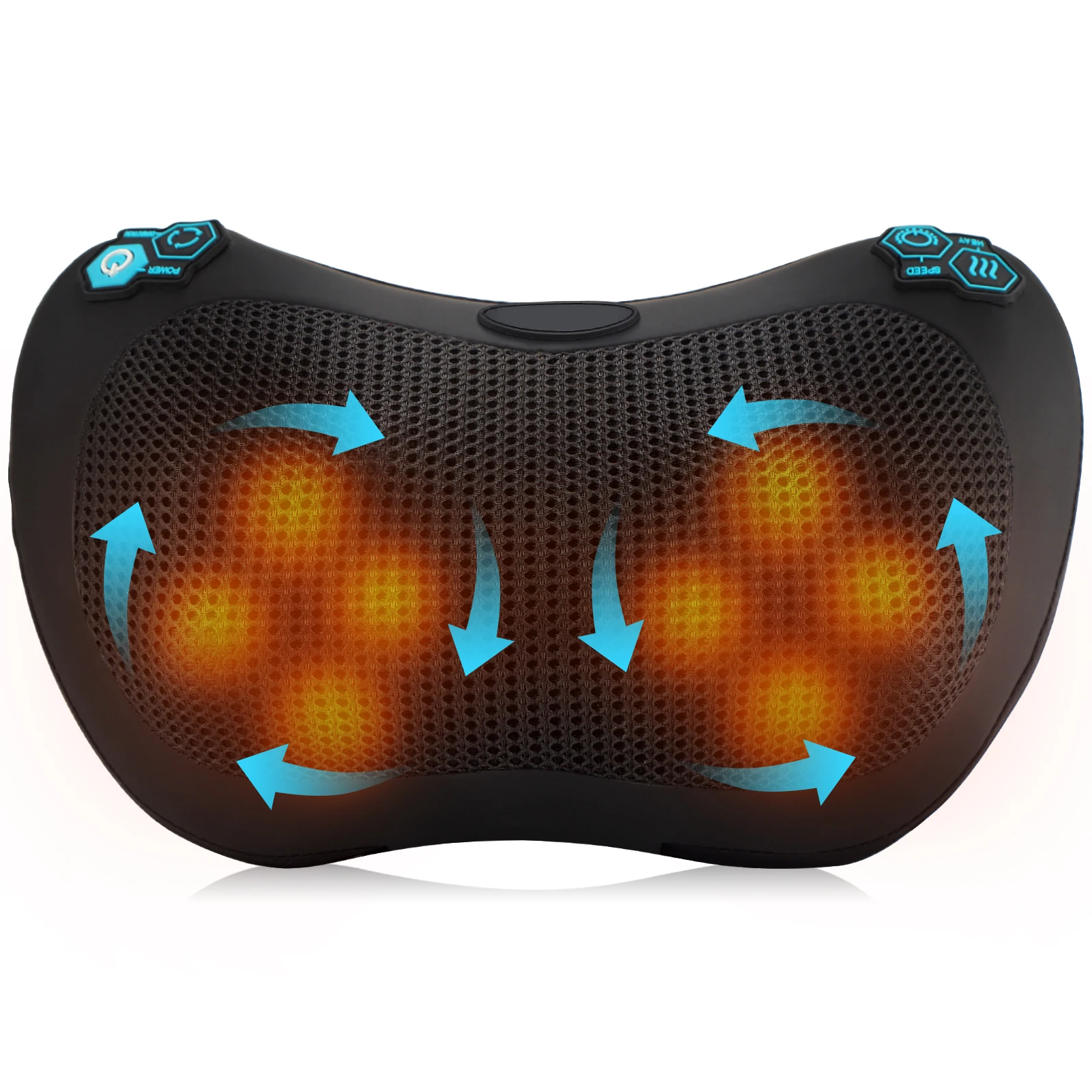 

Back and Neck Massager With Heat Massage Pillow Gifts Electric Shiatsu Back Massager Deep Kneading for Full Body Muscle Dropship