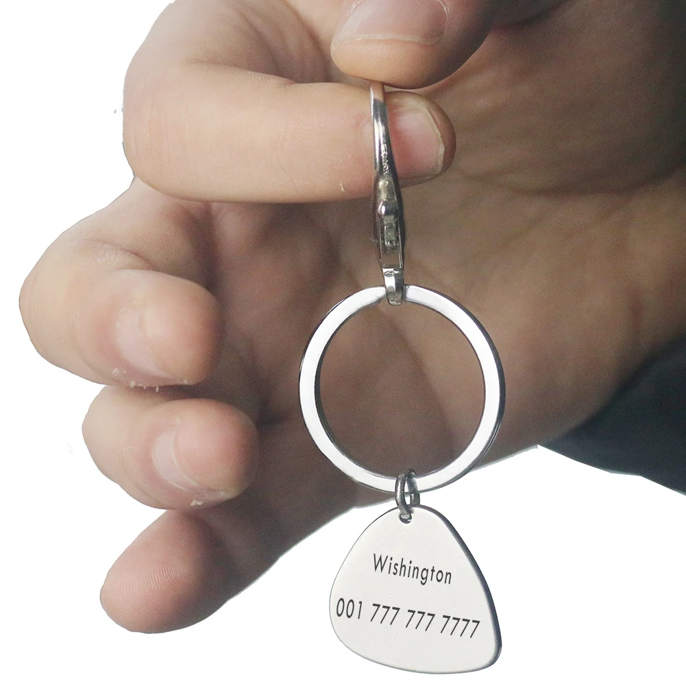 

Personalized key Custom keychain can be engraved text anti-lost Square titanium steel key Sports customizable gift