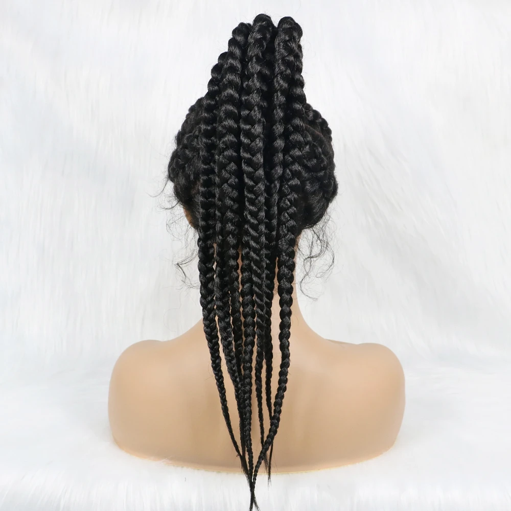 Плетеные кружевные передние парики 360 синтетический парик 24 дюйма косички
