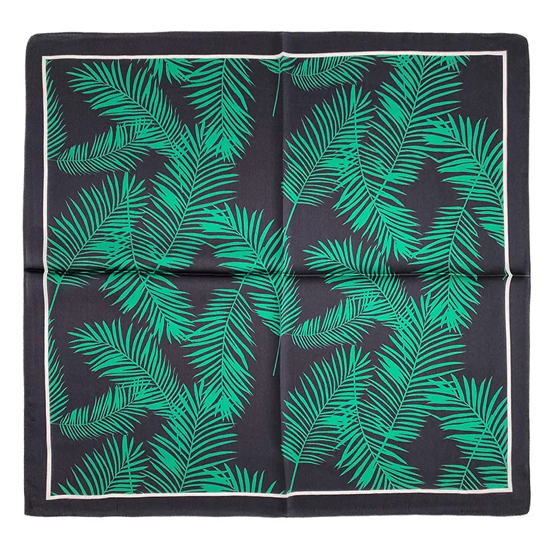 

2021 модная Роскошная брендовая шаль с листьями, квадратный 100% шелковый шарф, Женский высококачественный Палантин из пашмины, Женский хиджаб ...