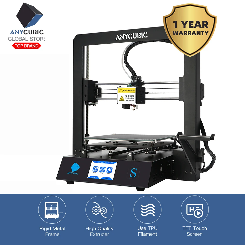 3D принтер Anycubic Mega s филаментная печать полностью металлическая рама промышленный