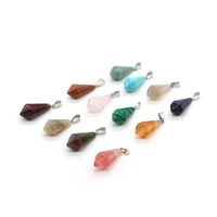 wholesale20pcs natural semi precious stone turquoise opal multilateral rhombusshape pendant fashion necklace earring making gift