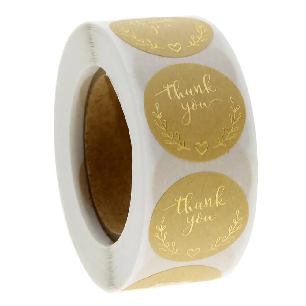 

Gold Thank you stickers 1 inch Wedding Stickers 50-500pcs labels for Party Favors Decoration Envelope Seals Stationery Stickers