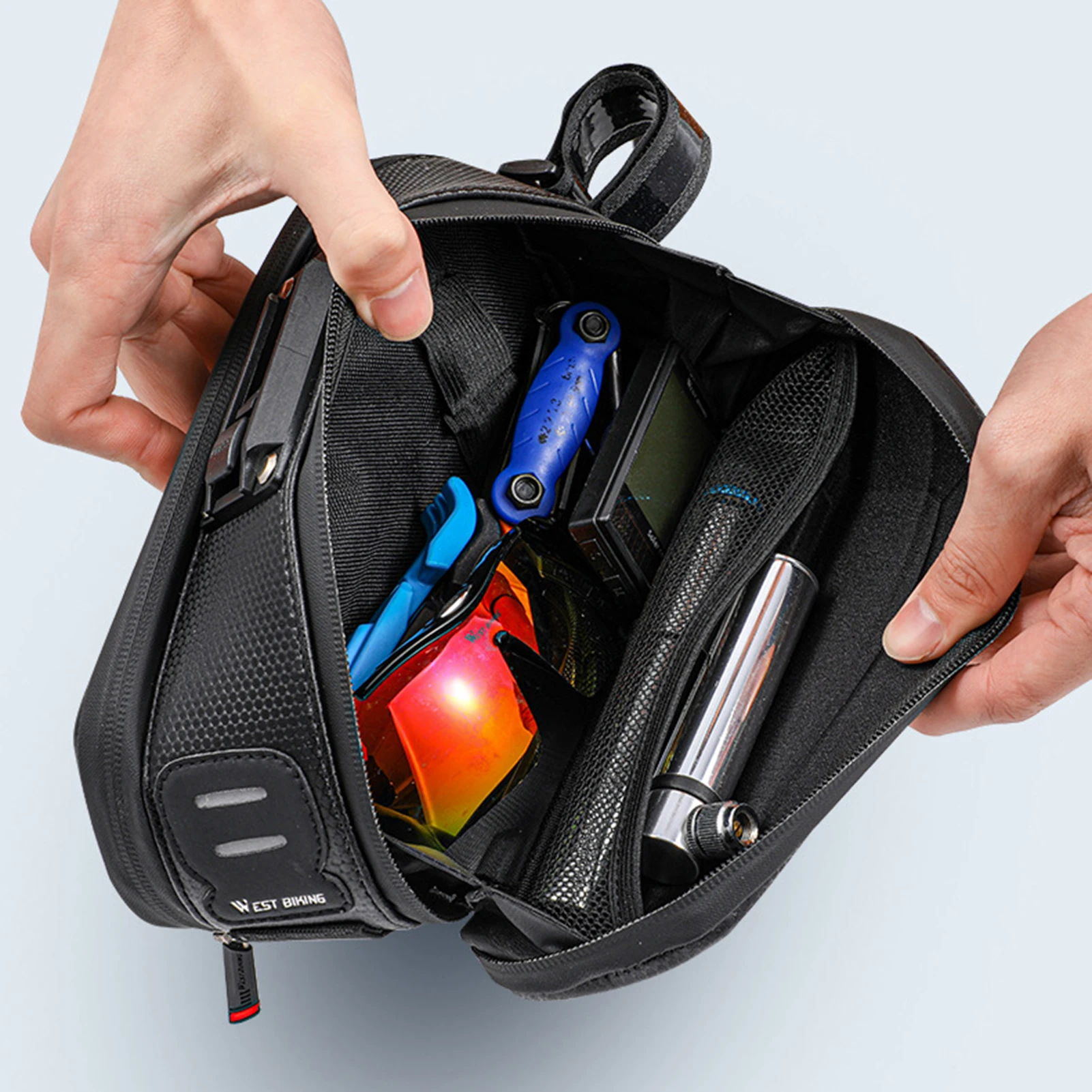 

Bike Hard Shell Bag Waterproof MTB Bicycle Saddle Bag Rainproof Reflective Bike Rear Bag Cycling Seatpost Rear Bags