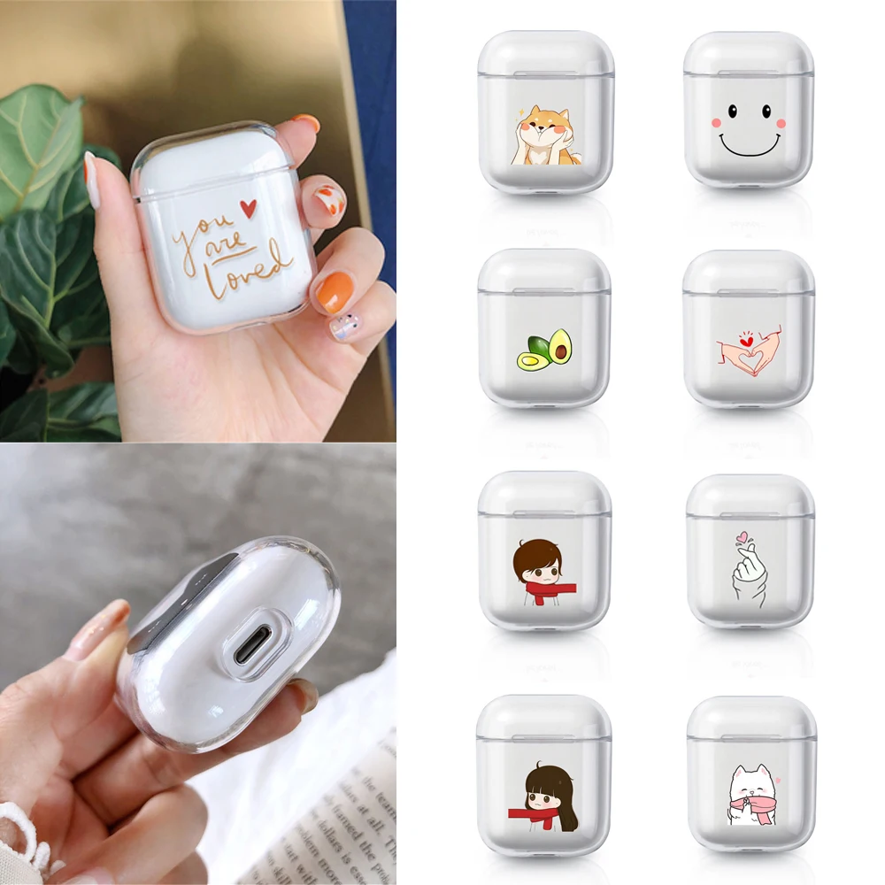 Милый прозрачный жесткий чехол для Apple Airpods модные аксессуары наушников защитный