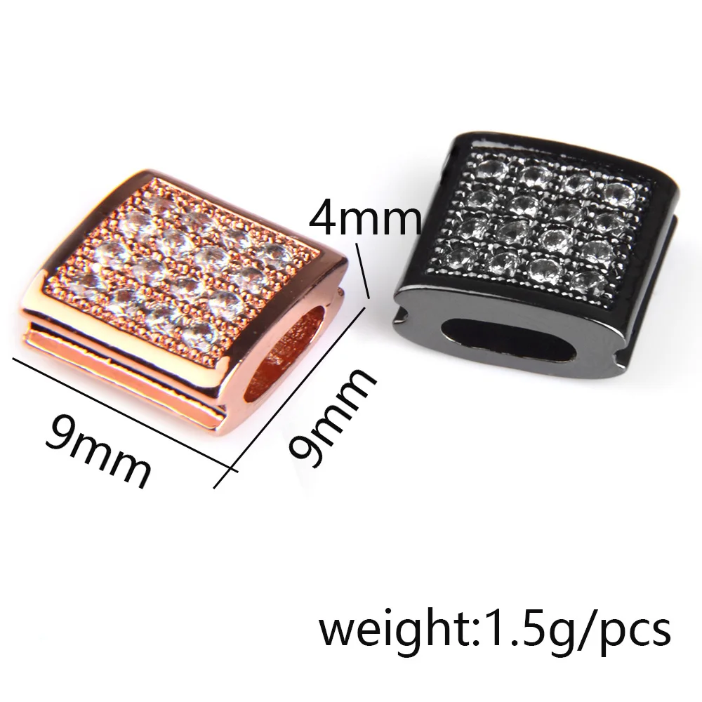 

3pcs/lot Geometrical CZ Spacer Beads Wholesale Cube Cuboid Copper Cubic Zirconia Beads Diy Jewelry Finding Supplies