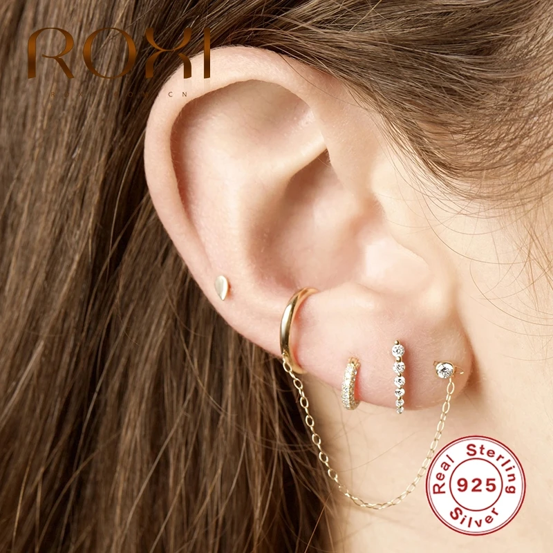 Женские серьги каффы с фианитами под серебро 925 пробы|Серьги-гвоздики| |