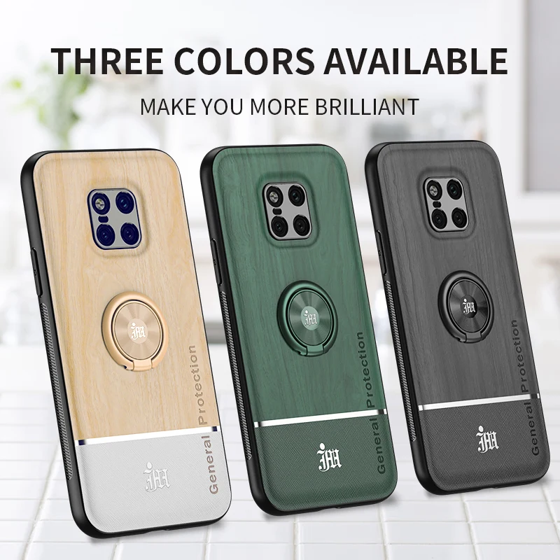 bionic wood grain mobile phone back case for huawei mate 20 pro lite 20x magnetic adsorption ring bracket camera protecti cover free global shipping