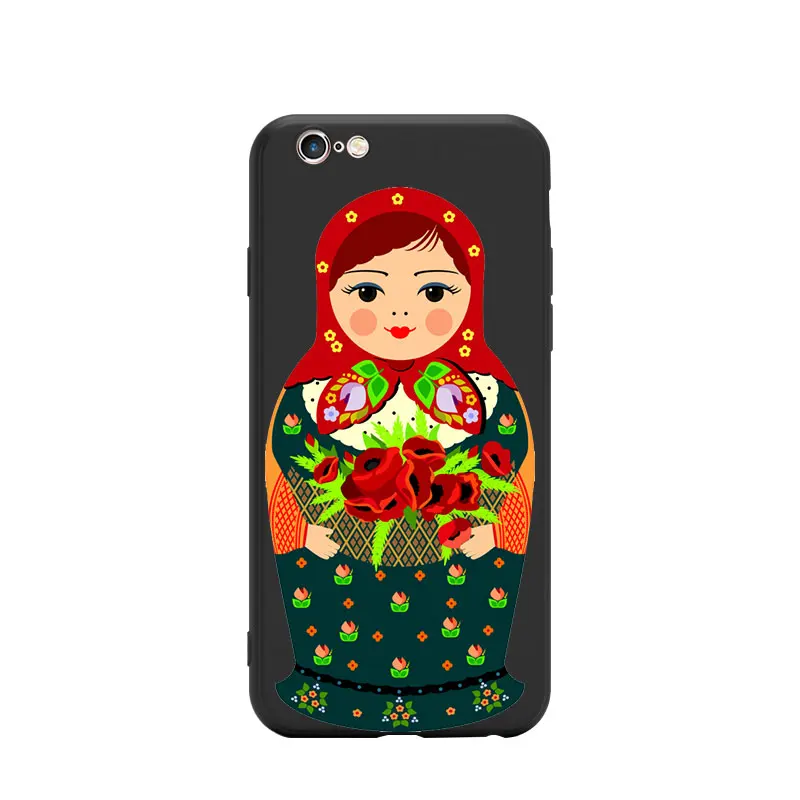 Чехлы для телефонов из ТПУ с русской куклой-матрешкой iPhone 6 7 8 S XR X Plus 11 Pro Max