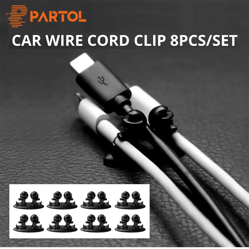 Partol 8 шт./лот автомобильный держатель провода Авто зажим для галстука